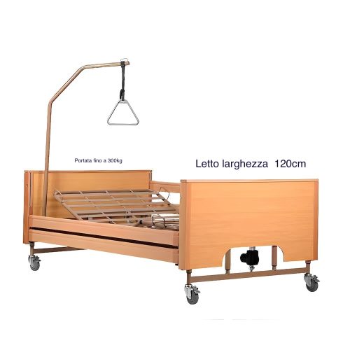 Noleggio Letto Ospedaliero Bariatrico Elettrico largo 120cm portata 300kg con materasso antidecubito